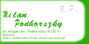 milan podhorszky business card